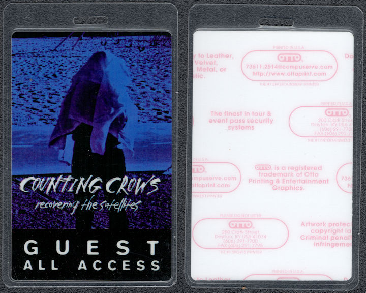 ##MUSICBP1865  -  Counting Crows OTTO Laminated Guest All Access Pass from the 1996 Recovering the Satellites Tour