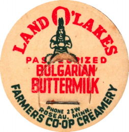 #DC187 - Land O' Lakes Bulgarian Buttermilk Milk Bottle Cap - Indian