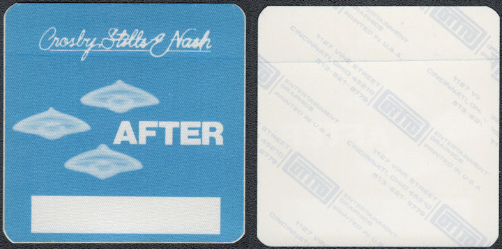 ##MUSICBP1826 - Crosby, Stills, and Nash Cloth OTTO After Show Pass from the Daylight Again Tour - Light Blue