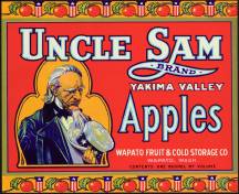 10 Different Vintage Full size Crate Labels..All Nice..Uncle Sam Etc.