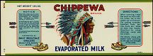 #ZLCA046 - Chippewa Brand Evaporated Milk Label