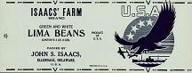 #ZLCA049 - Isaacs' Farm WWII Lima Beans Can Label