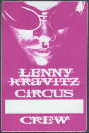 ##MUSICBP1581 - Lenny Kravitz OTTO Cloth Crew Pass from the 1995 Circus Tour