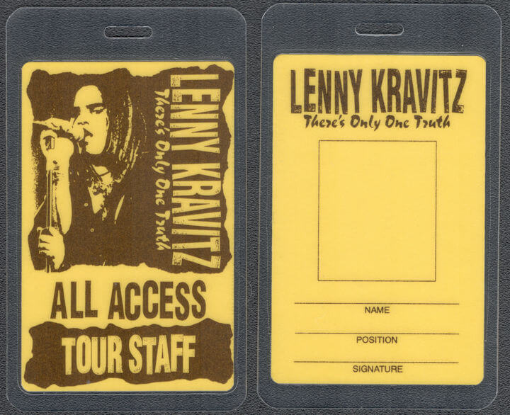 ##MUSICBP1418 - Lenny Kravitz Laminated OTTO All Access Pass from the 1991 There's Only One Truth Tour