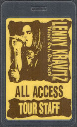 ##MUSICBP1418 - Lenny Kravitz Laminated OTTO All Access Pass from the 1991 There's Only One Truth Tour