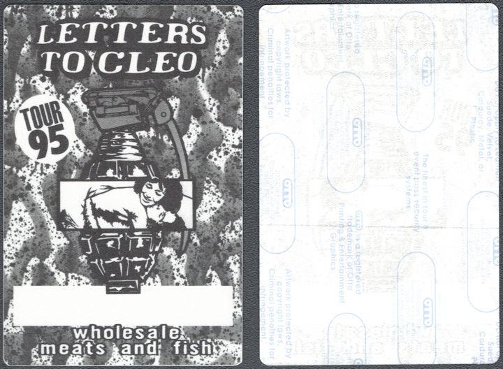 ##MUSICBP1584 - Letters to Cleo OTTO Cloth Backstage Pass from the 1995 Wholesale Meats and Fish Tour