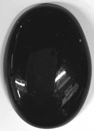 #BEADS1066 - Large 25mm Oblong Jet Black Glass Cabochon