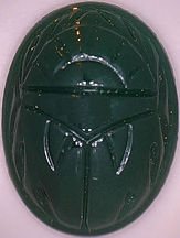 #BEADS0544 - Large 20mm Translucent Chrysoprase Glass Scarab - As low as 30¢ each