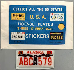 #TY908 - Toy License Plate Sticker in Original Packaging