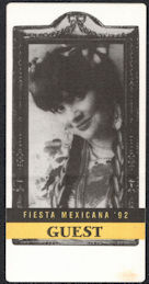 ##MUSICBP0980 - Linda Ronstadt Cloth Guest Backstage Pass from the 1992 Fiesta Mexicana Tour