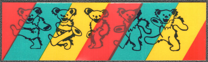 ##MUSICGD2068 - Set of 5 Grateful Dead Car Window Tour Sticker/Decal - Line of Bears
