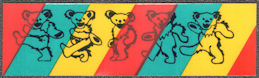##MUSICGD2068 - Set of 5 Grateful Dead Car Window Tour Sticker/Decal - Line of Bears