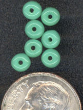 #BEADS0419 - 50s Green Donut Shaped (Rondelle) Spacer Bead