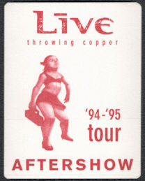 ##MUSICBP0992 - Live OTTO After show Pass from the 1994/95 Throwing Copper Tour