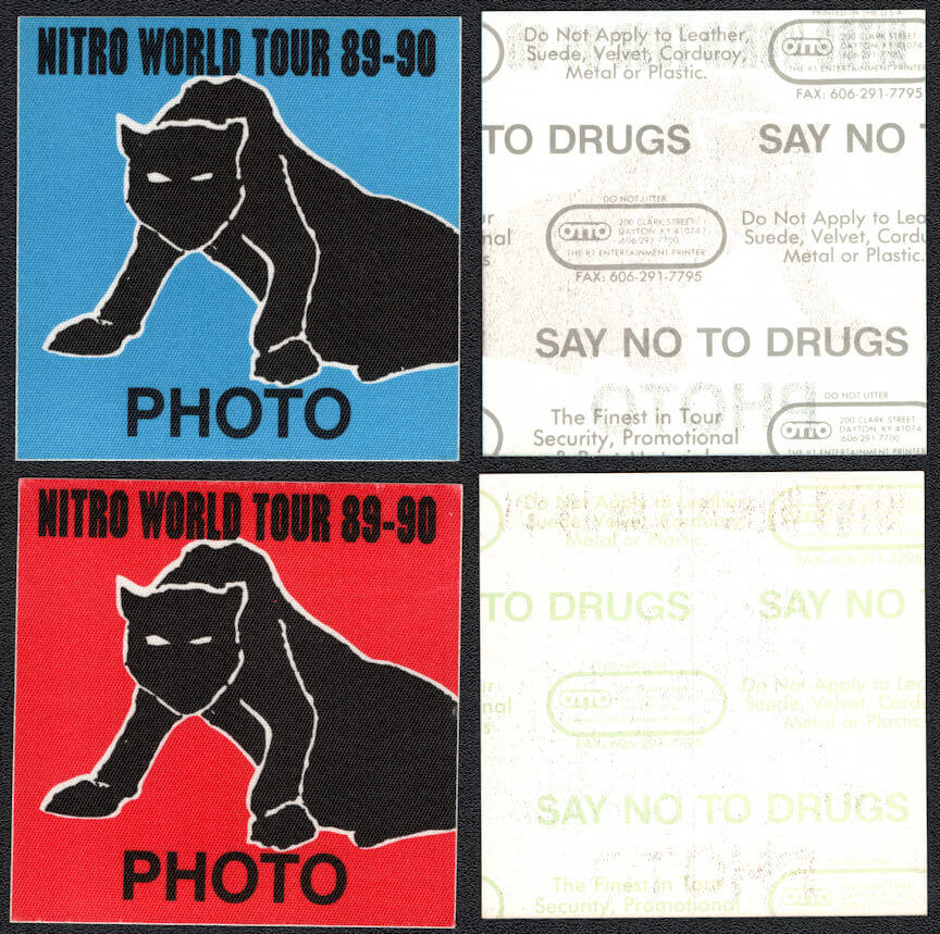 ##MUSICBP0979  - Pair of LL Cool J OTTO Cloth Photo Passes from the 1989/90 Nitro World Tour