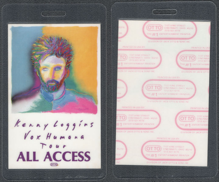 ##MUSICBP1937 - Kenny Loggins OTTO Laminated All Access Pass from the 1985 Vox Humana Tour