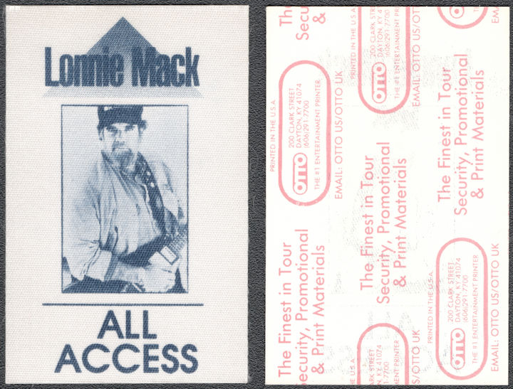 ##MUSICBP1414 - Lonnie Mack OTTO Cloth All Access Pass from around 1990