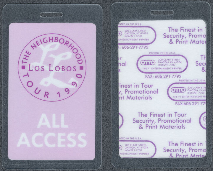 ##MUSICBP1577 - Los Lobos OTTO Laminated All Access Pass from the 1990 Neighborhood Tour
