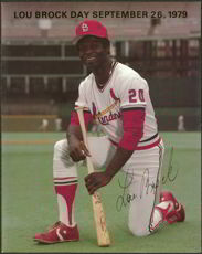 #BA026 - September 26, 1979 Lou Brock Game Day Program Insert