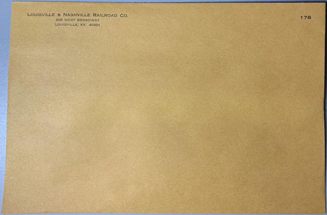 #BGTransport163 - Louisville & Nashville Railroad Co. Envelope