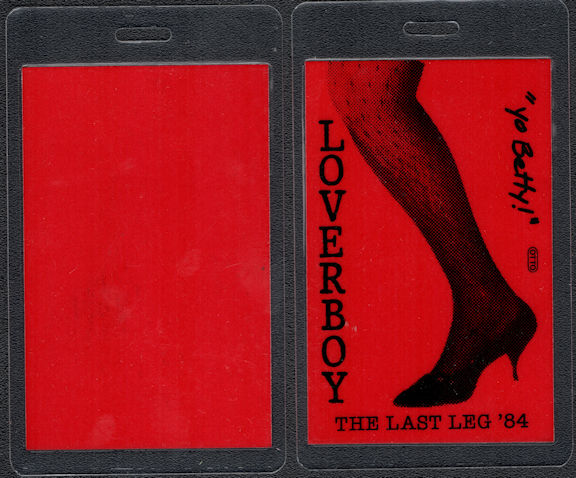 ##MUSICBP0627 - Red Version 1984 Loverboy OTTO Laminated Backstage Pass from The Last Leg Tour