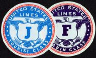#ZLP049 - Group of 15 United States Lines Baggage Labels