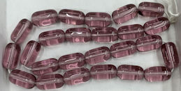 #BEADS1010 - Group of 24 13mm Long Clear Amethyst Czech Glass Beads
