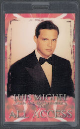 ##MUSICBP1920  - Luis Miguel Laminated Perri Backstage Pass from the 2002 Mis Romances Tour