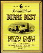 #ZLW038 - Berns Best Kentucky Straight Bourbon Whiskey Label