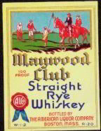 #ZLW032 - Maywood Club Whiskey Label with Golfers