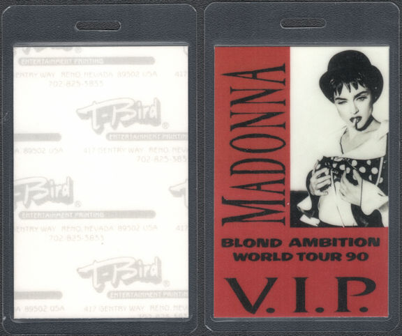 ##MUSICBP0750 - Madonna VIP Laminated T-Bird Backstage Pass from the Blonde Ambition Tour