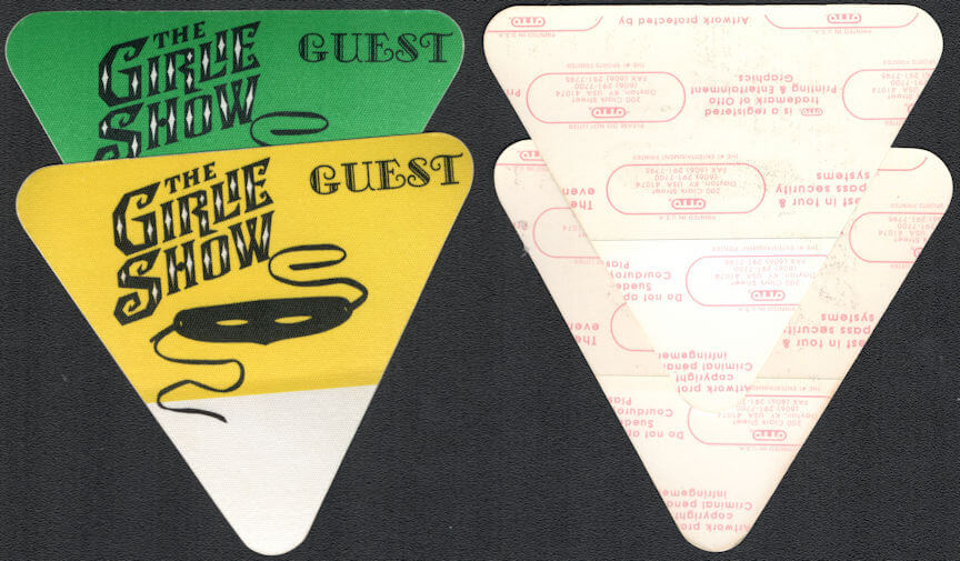 ##MUSICBP0994  - Pair of Madonna 1993 The Girlie Show Tour Cloth Guest Backstages Passes OTTO