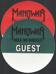 ##MUSICBP0990 - Pair of Manowar Guest Passes from the 1997 Hell on Wheels Tour