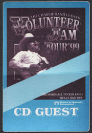 ##MUSICBP1157 - Marshall Tucker Band and Molly Hatchet Cloth CD Guest Pass from the 1999 Charlie Daniels Band Volunteer Jam