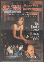 ##MUSICBP1360  - 1999 Martina McBride OTTO Cloth Radio Pass from The Patriot Center