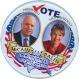 #PL134 - McCain Palin 2008 Country First Pinback