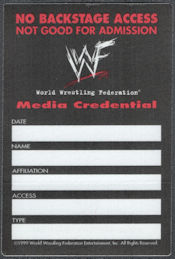 ##MUSICBP1565 - 1999 WWF OTTO Cloth Media Credential Pass