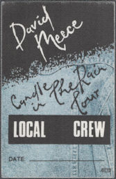 ##MUSICBP2198 - David Meece OTTO Cloth Local Crew Pass from the 1987 Candle in the Rain Tour