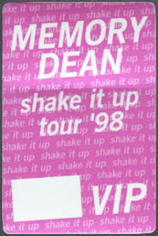 ##MUSICBP1612  - Memory Dean OTTO Cloth VIP Pass from the the 1998 Shake It Up Tour