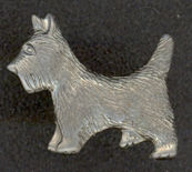 #TY361 - Nickel Silver Prong Backed Metal Scottie Dogs