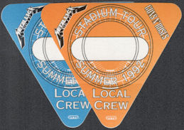 ##MUSICBP0836 - Uncommon Pair of Different OTTO Cloth Local Crew Backstage Passes from the 1992 Metallica Stadium Tour