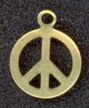 #BEADSC0079 - Brass Peace Sign Charm
