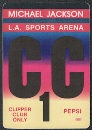 ##MUSICBP0984 - Michael Jackson OTTO Cloth Pepsi L.A. Sports Arena Backstage Pass from the 1988/89 Bad Tour