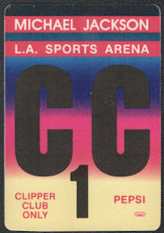 ##MUSICBP0984 - Michael Jackson OTTO Cloth Pepsi L.A. Sports Arena Backstage Pass from the 1988/89 Bad Tour #1