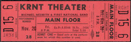 ##MUSICBPT0055 - 1970 Michael Nesmith (Monkees) & The First National Band Ticket from the KRNT Theater - Colors Vary