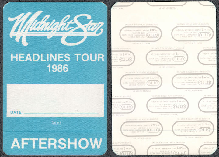 ##MUSICBP1306  - 1986 Midnight Star Headlines Tour OTTO Backstage Pass