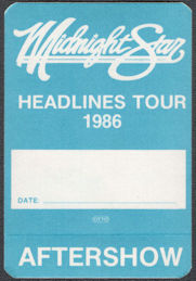 ##MUSICBP1306  - 1986 Midnight Star Headlines Tour OTTO Backstage Pass