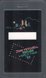 ##MUSICBP1913 - Joni Mitchell Laminated OTTO Backstage Pass from the 1983 Refuge Tour