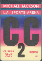 ##MUSICBP1604 - Michael Jackson OTTO Cloth Pepsi L.A. Sports Arena Backstage Pass from the 1988/89 Bad Tour