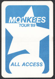##MUSICBP0985 - The Monkees OTTO Cloth All Access Pass from the 1989 Tour